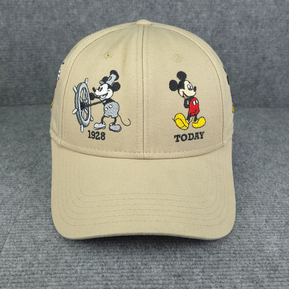 Disney Hat Cap Strap Back Mickey Mouse Tan Evolution Embroidered Florida Mens